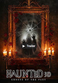 Main cast of Haunted 3D: Ghosts of the Past in a dark haunted mansion setting