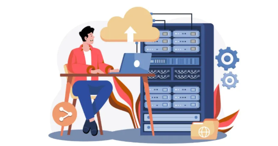 Cloud Security concept with secure cloud and data protection symbols