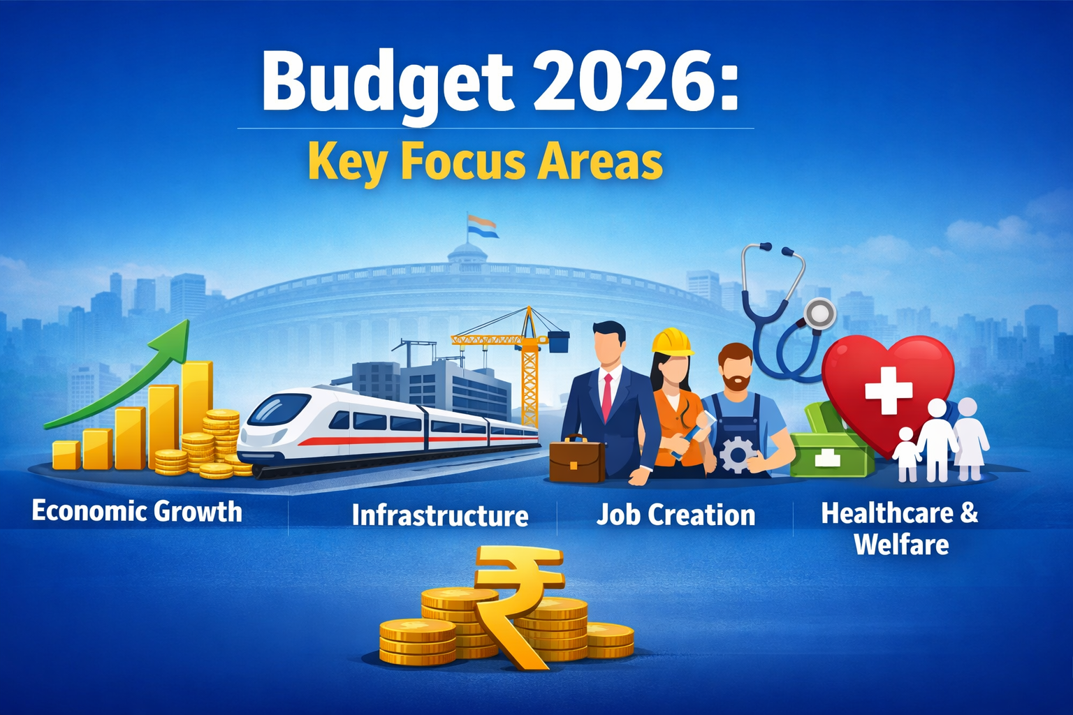 Budget 2026 overview showing money planning, growth, jobs, and public services