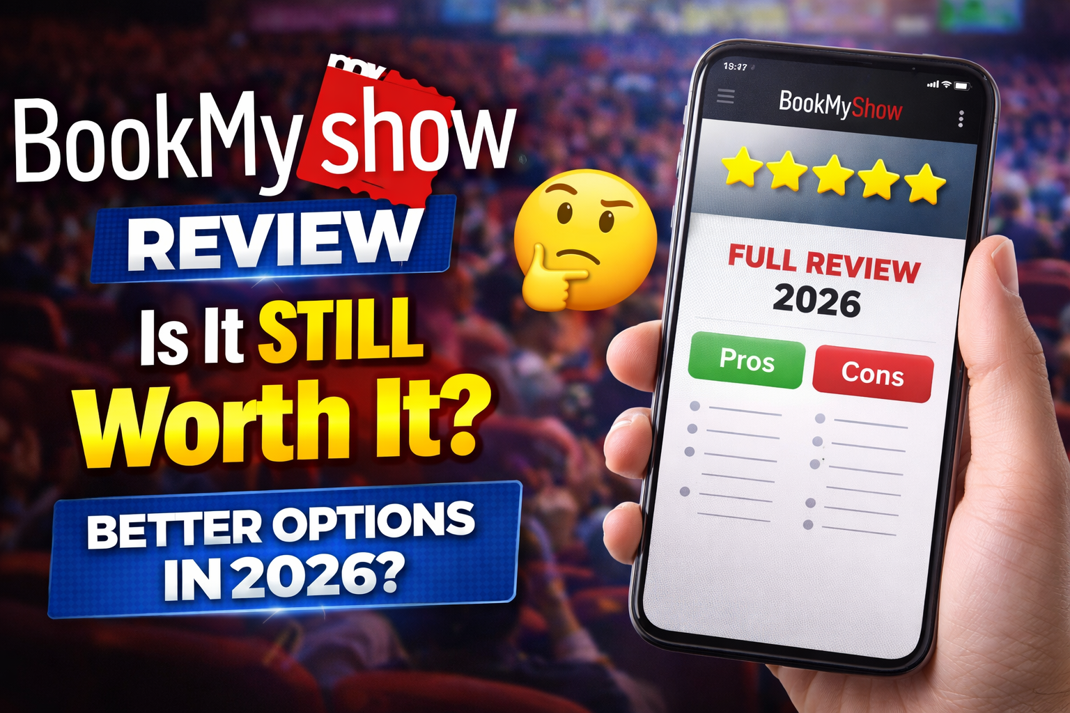 Thinking if BookMyShow is still the best app? Here’s a simple and honest 2026 review with real pros, cons, and features.