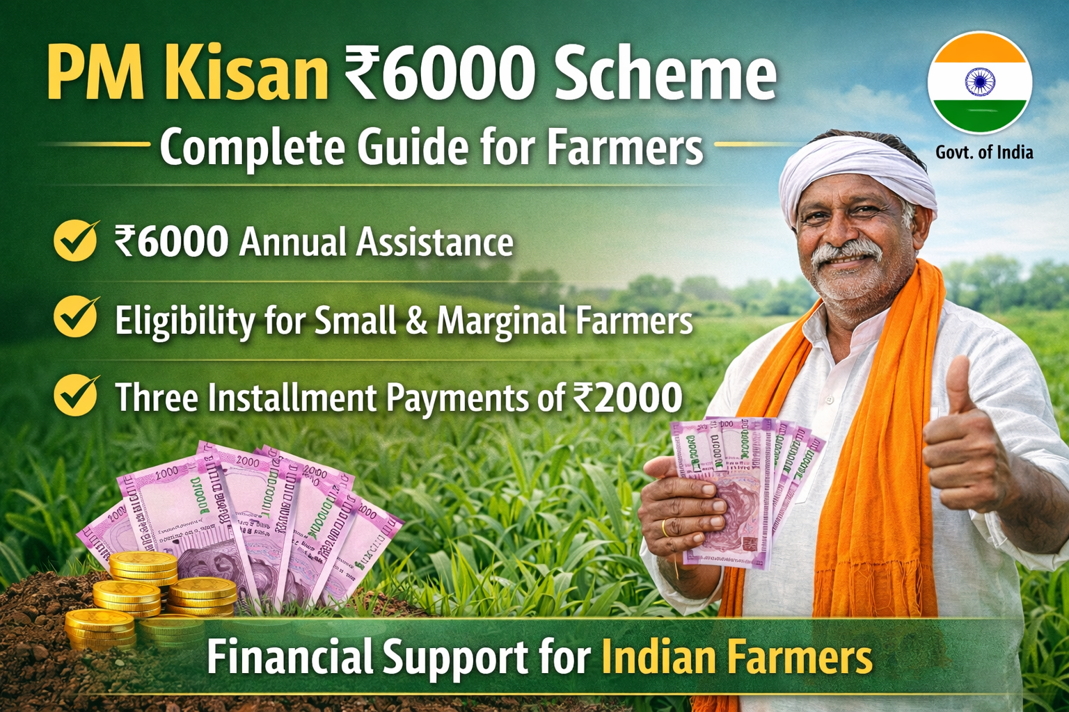 PM Kisan Samman Nidhi ₹6000 Farmer Scheme: Complete Guide for Indian Farmers